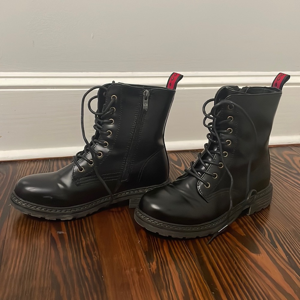 Black combat boots